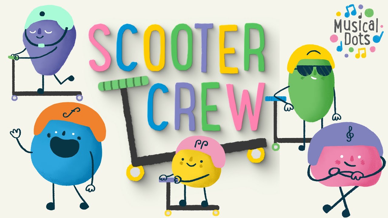 Scooter Safety Song | Scooter Crew | Pop Songs for Kids | Musical Dots | Nursery Rhyme Alternative