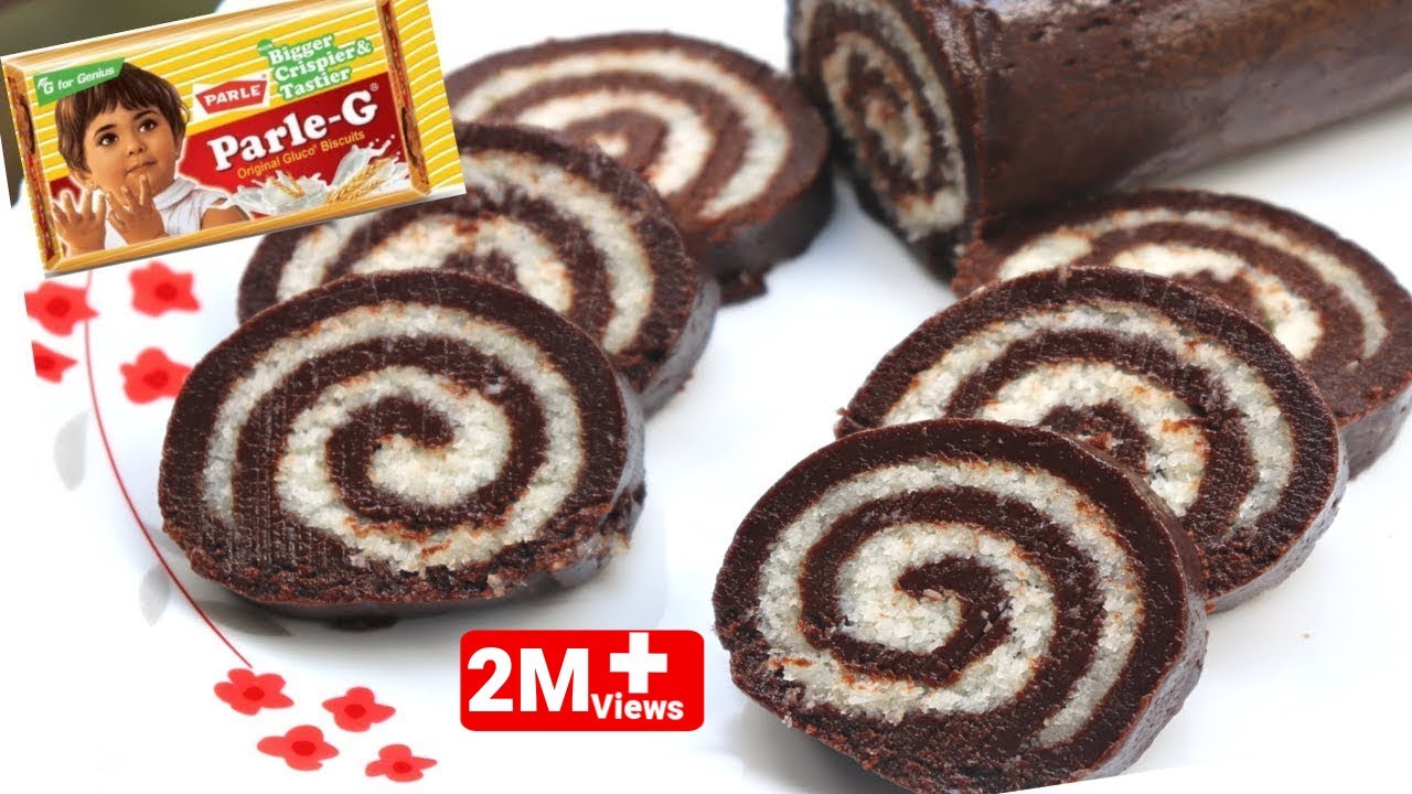 Parle G बिस्कुट से बनाये मिठाई बिना गैस जलाये 10 मिनट में | Parle G Biscuit Sweet Roll Recipe/Mithai
