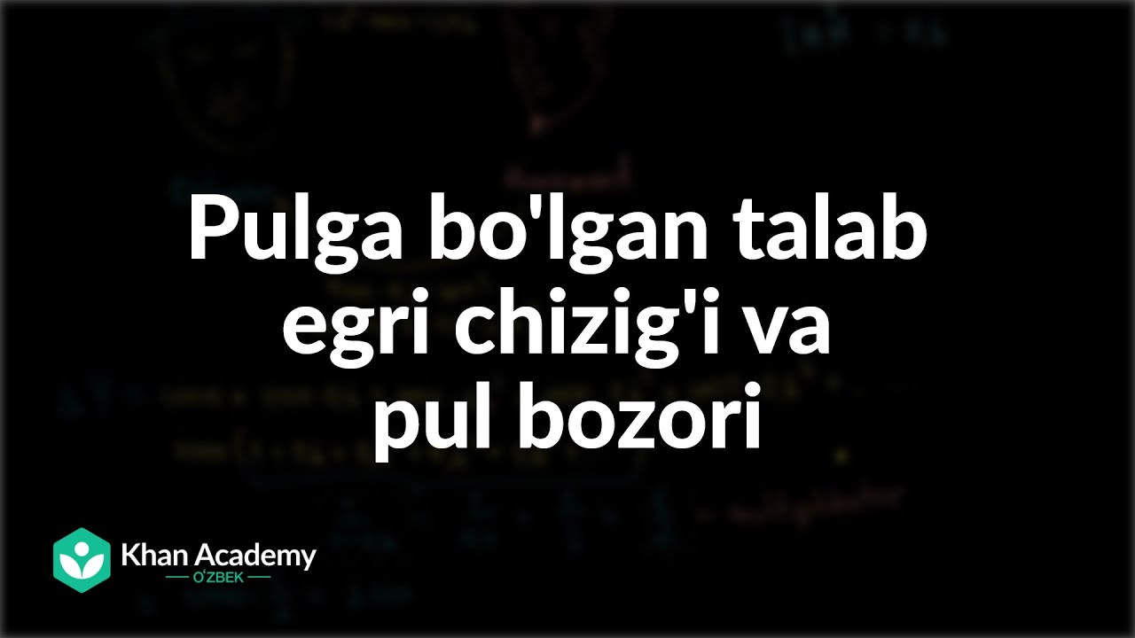 Pulga bo'lgan talab egri chizig'i va pul bozori | Pul bozori | Makroiqtisodiyot