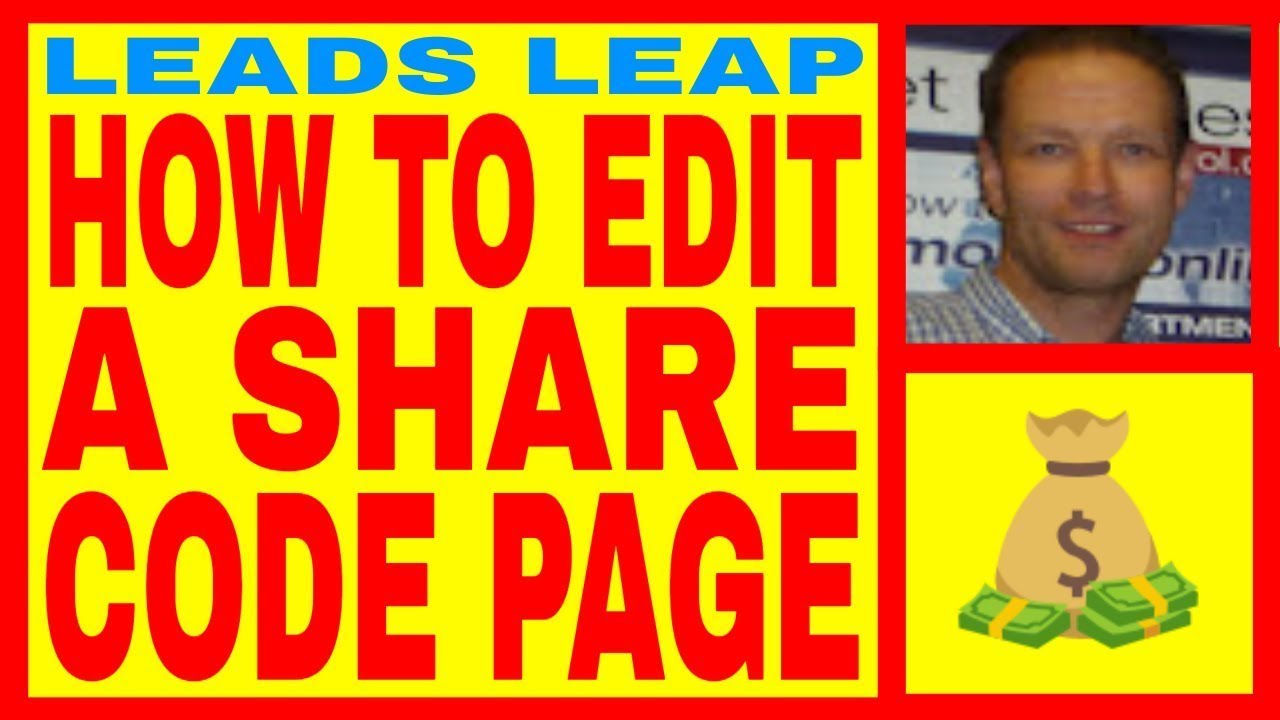 LeadsLeap Review - How To Edit A Share Code Page - Free Lifetime Membership