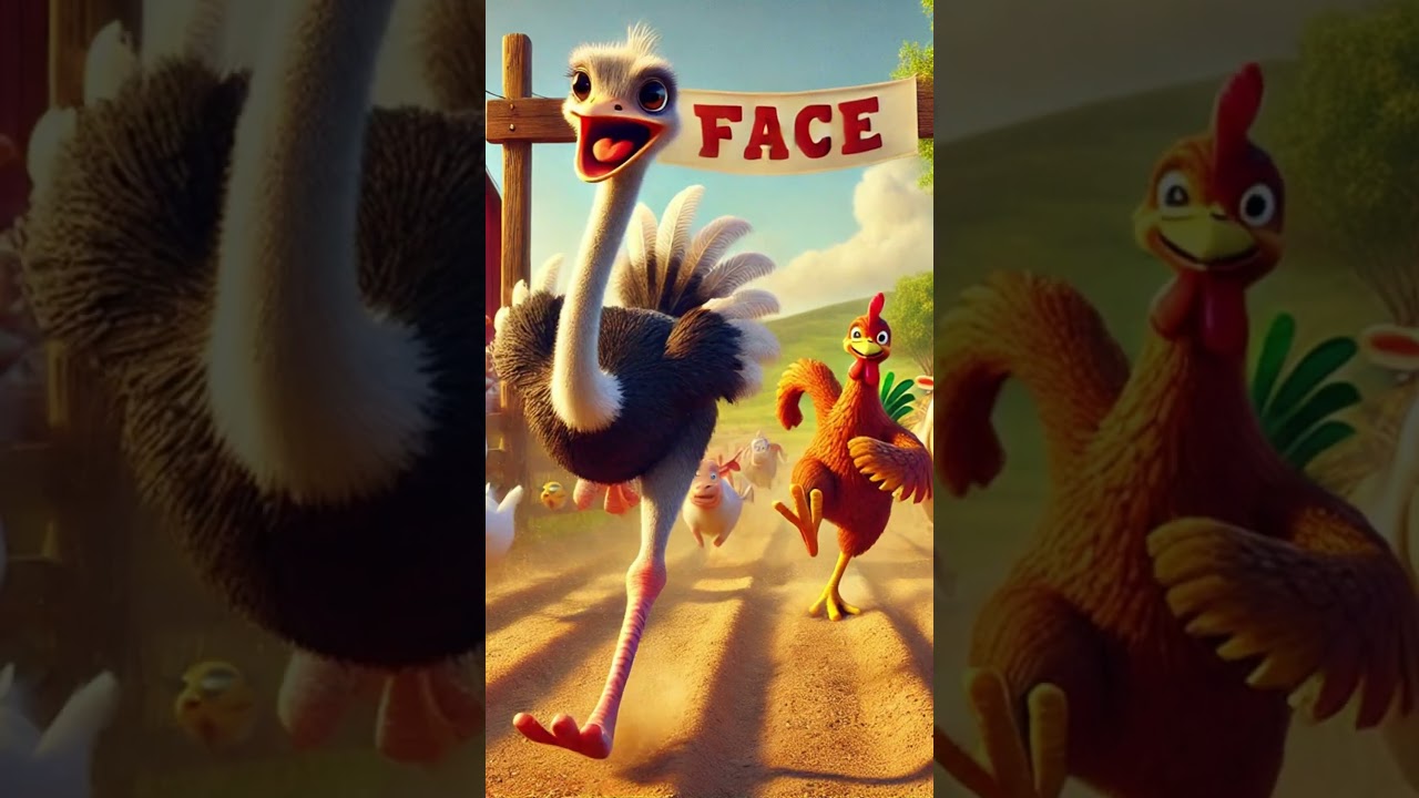 🏁 Animal Race Showdown! Ostrich vs Chicken vs Duck vs Goose 🏆 #shorts
