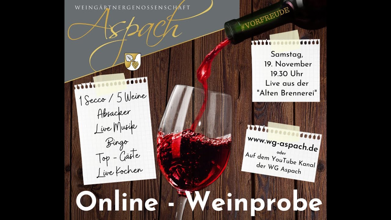 Online-Weinprobe der Weingärtnergenossenschaft Aspach eG am 19.11.2022