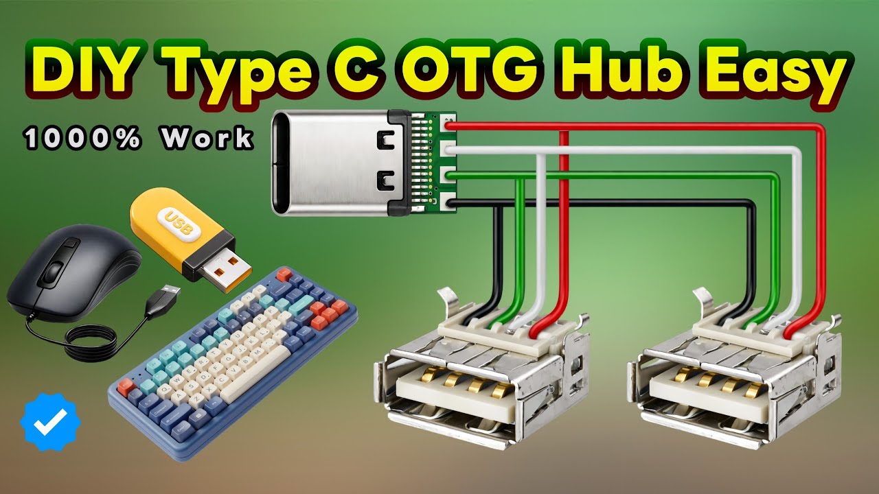 😉😀 DIY Type C OTG USB Hub | Connect Keyboard Mouse Pendrive | multi USB Port Mobile Hub #new #type