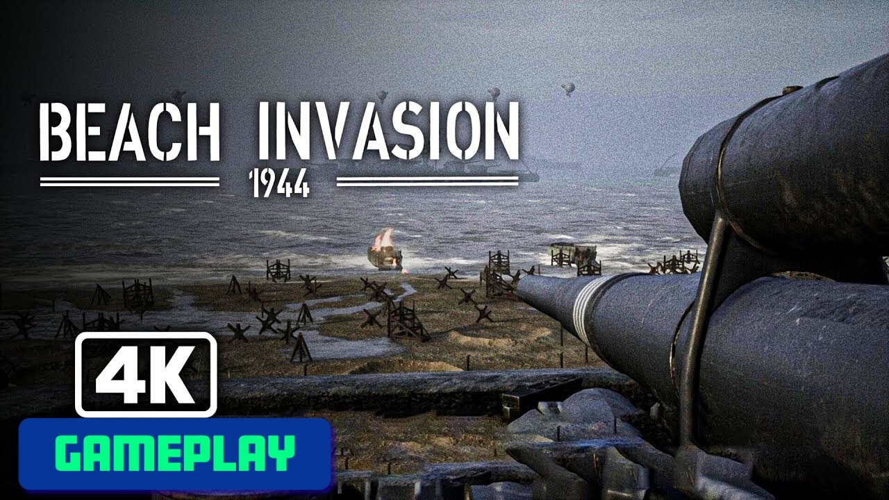 Beach Invasion 1944 - PC Gameplay 4k 2160p, Walkthrough. ▲One Hour Gameplay