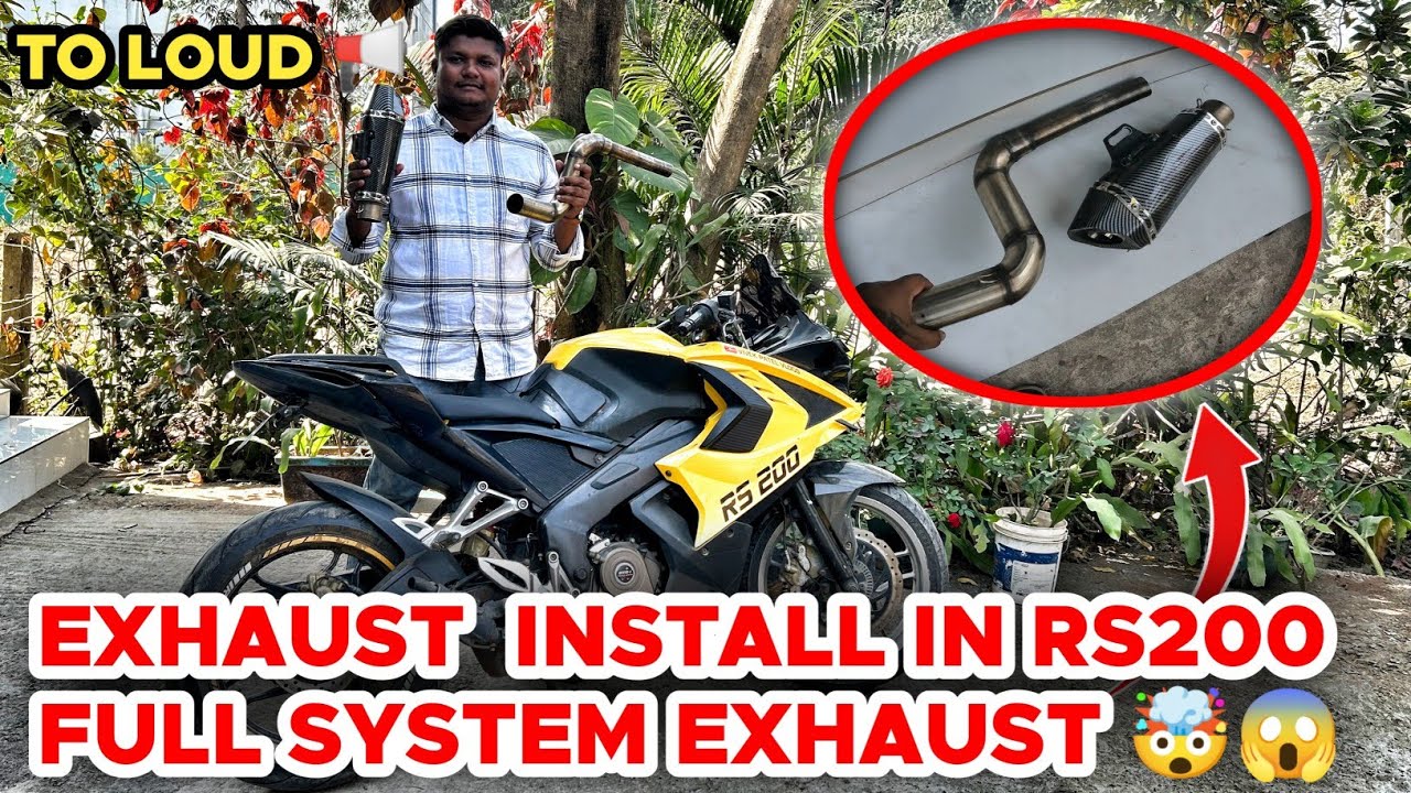 rs 200 exhaust modified || rs200 exhaust modification 😱🤯