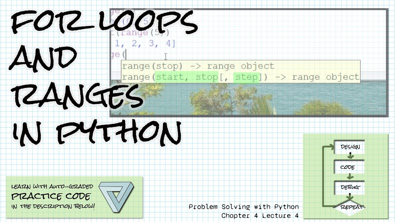 Counting (for) loops and the range function Problem Solving w/Python Ch 4 Lecture 4