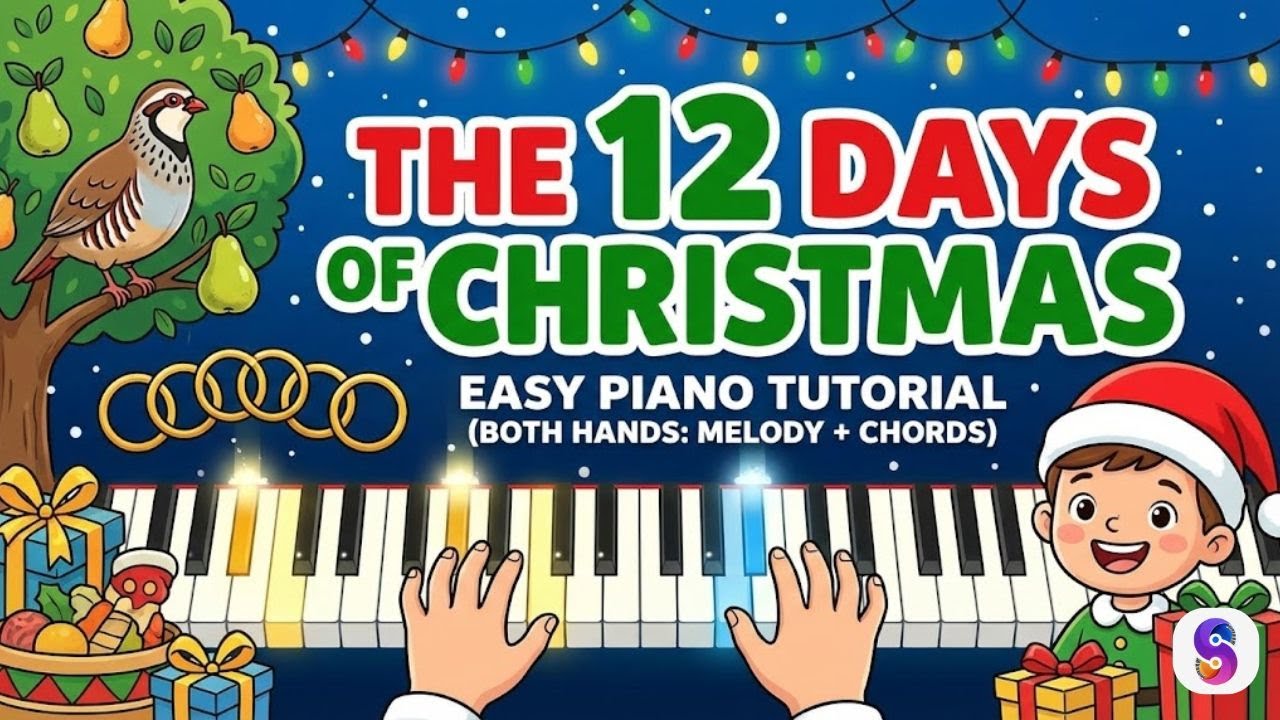 🎅 Learn The Twelve Days of Christmas on Piano | Kids Christmas Song (Both Hands) 88studiolko Hindi