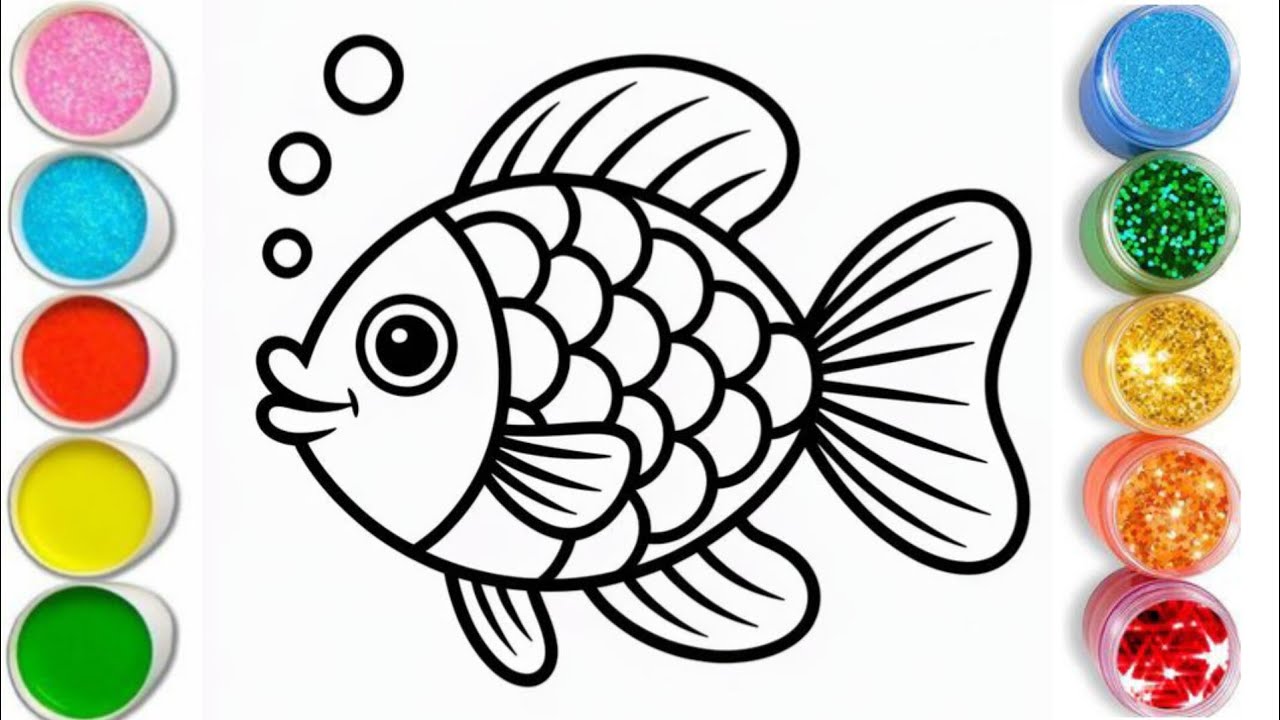 how to draw a fish / drawing for kids / how to draw fish 🐟 easy / how to draw and colour 