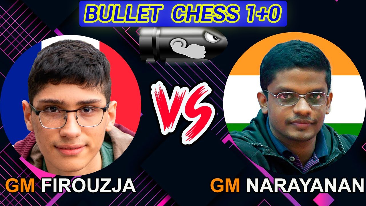 GM Alireza Firouzja vs GM S. L. Narayanan | Bullet chess 1+0 | lichess.org