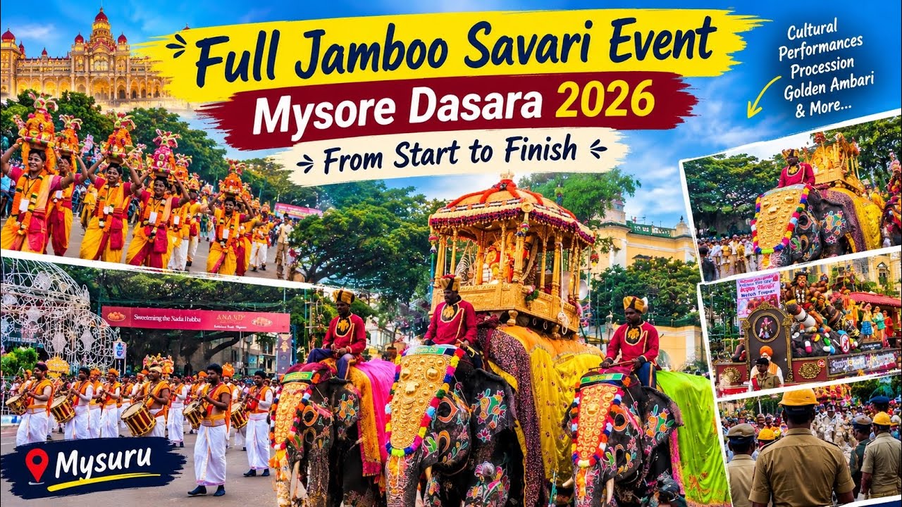 Full Jamboo Savari Event 2026 | Mysore Dasara &ndash; Cultural Performances & Golden Ambari