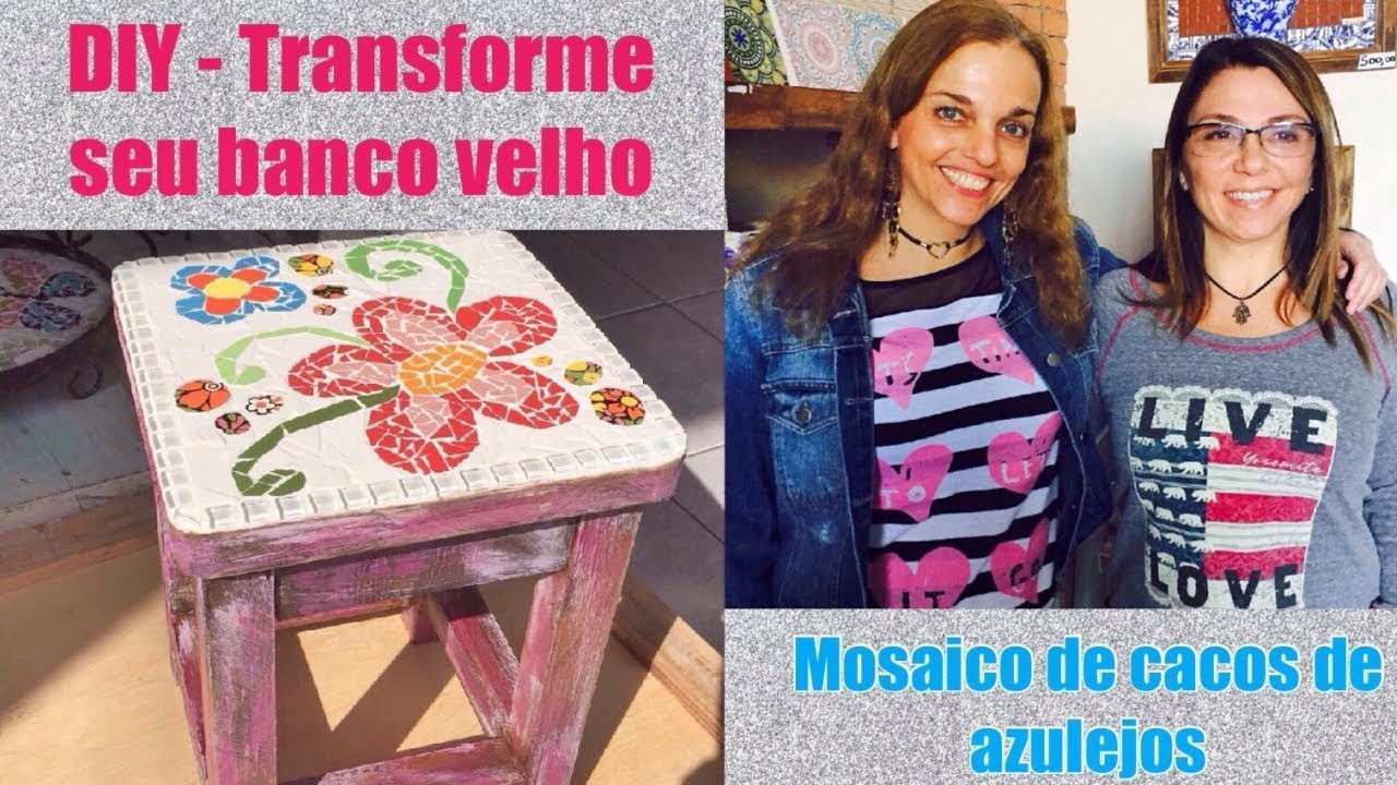 MOSAICO -  Como fazer desenhos com cacos de azulejos