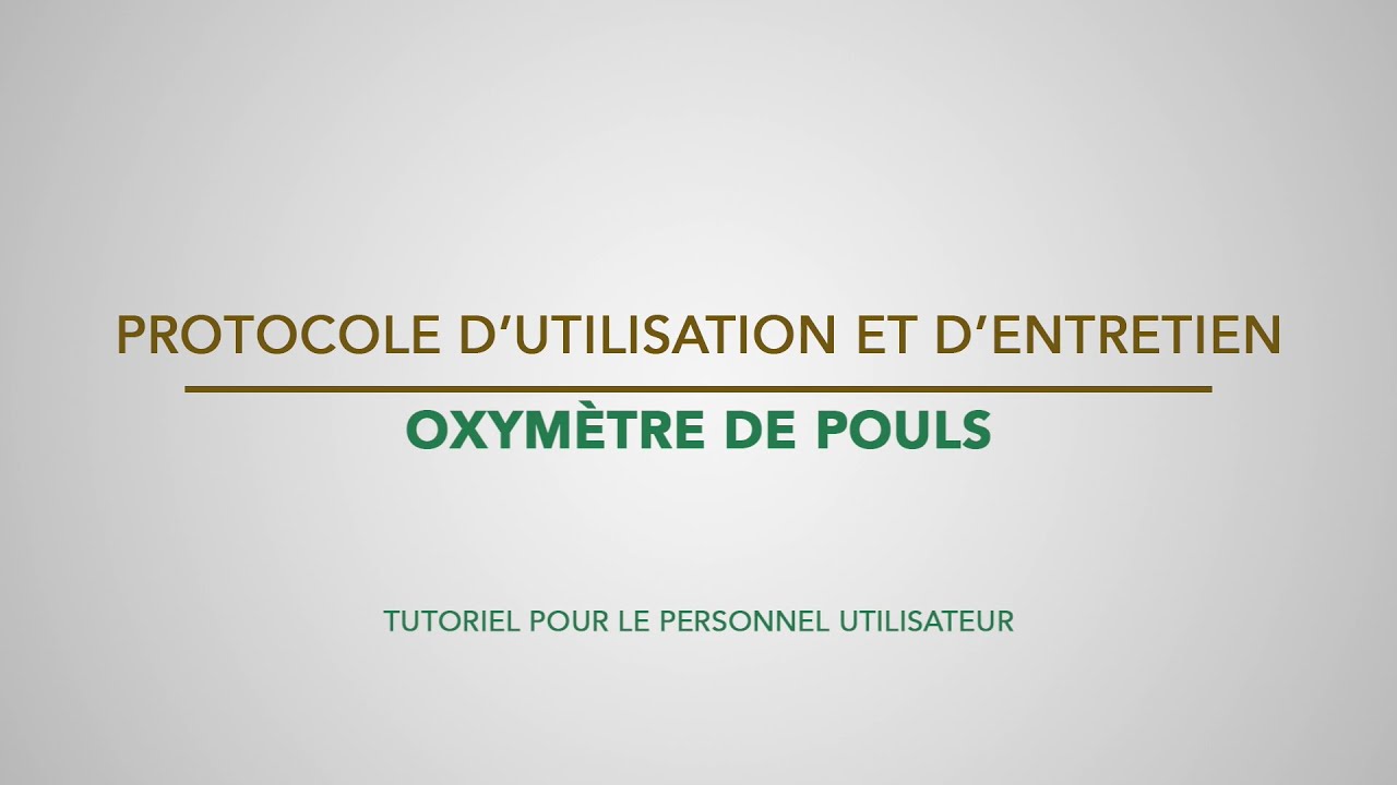 Tutoriel d'utilisation et d'entretien courant de l'Oxymètre de pouls - projet Jenga Maarifa 2