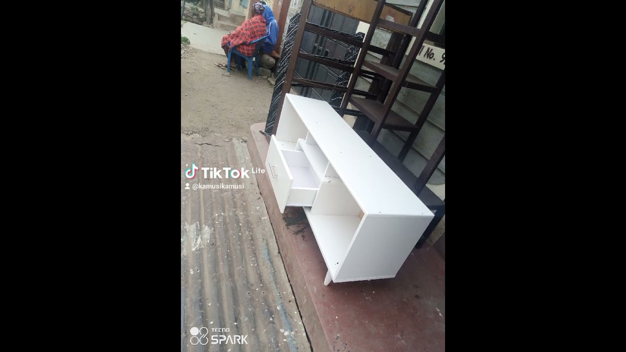 white TV stand. simple and cute