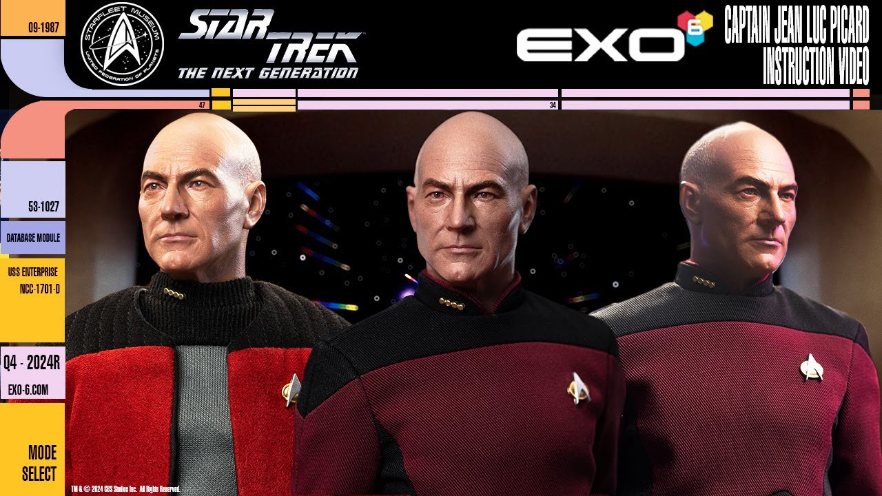 EXO-6 Star Trek: The Next Generation Captain Jean Luc Picard 1/6 scale figure instructional video.