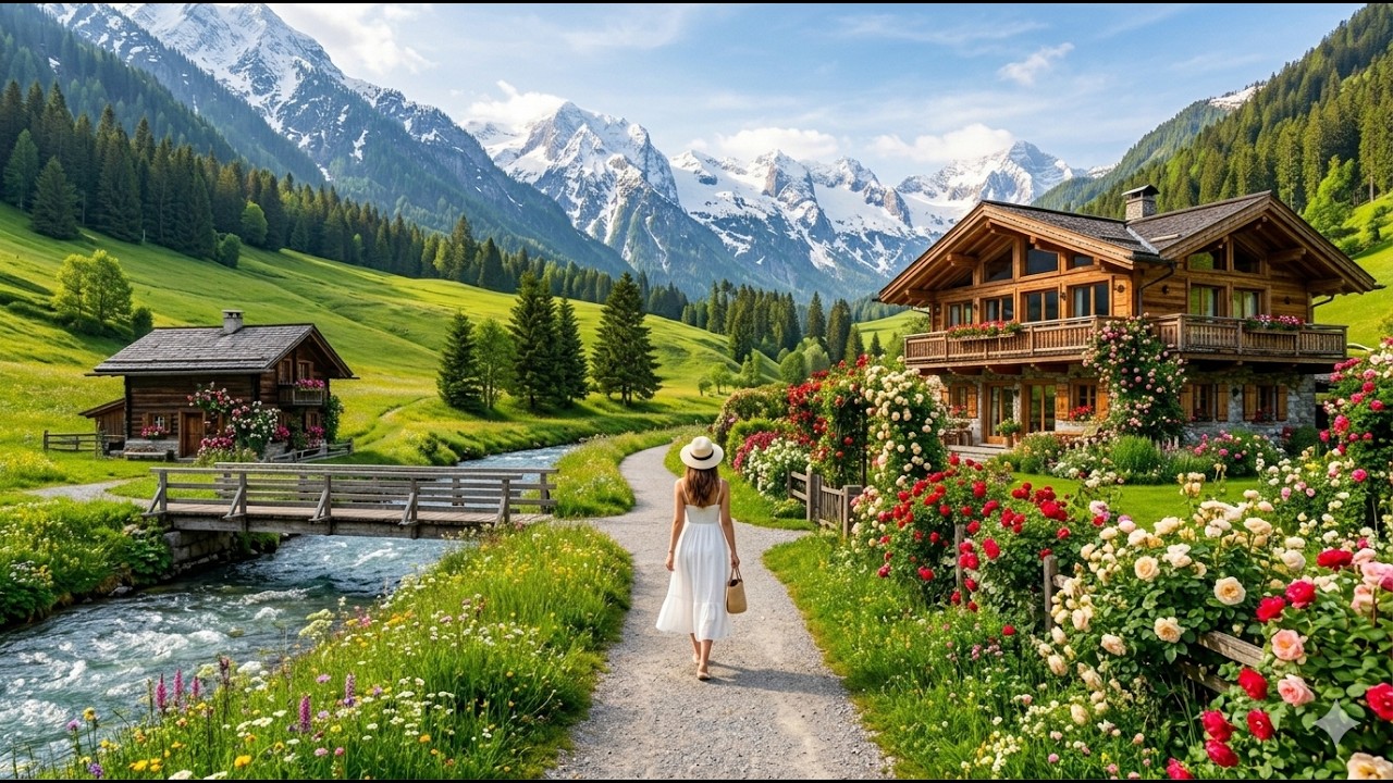 The Magic of Swiss Villages with Relaxing Music in Spring 🇨🇭| Scenic Walking and Driving Tour [4K]