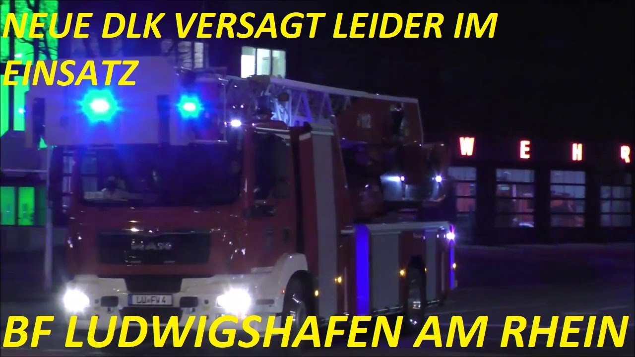 [NEUE DREHLEITER VERSAGT AUF EINSATZFAHRT] LÖSCHZUG + 2. DLK + RW KRAN BF LUDWIGSHAFEN