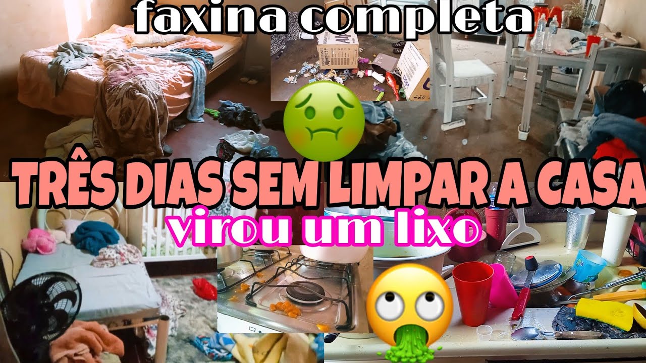 🤮 VIROU UM LIXO / TRÊS DIAS SEM LIMPAR A CASA / FAXINA COMPLETA NA CASA TODA