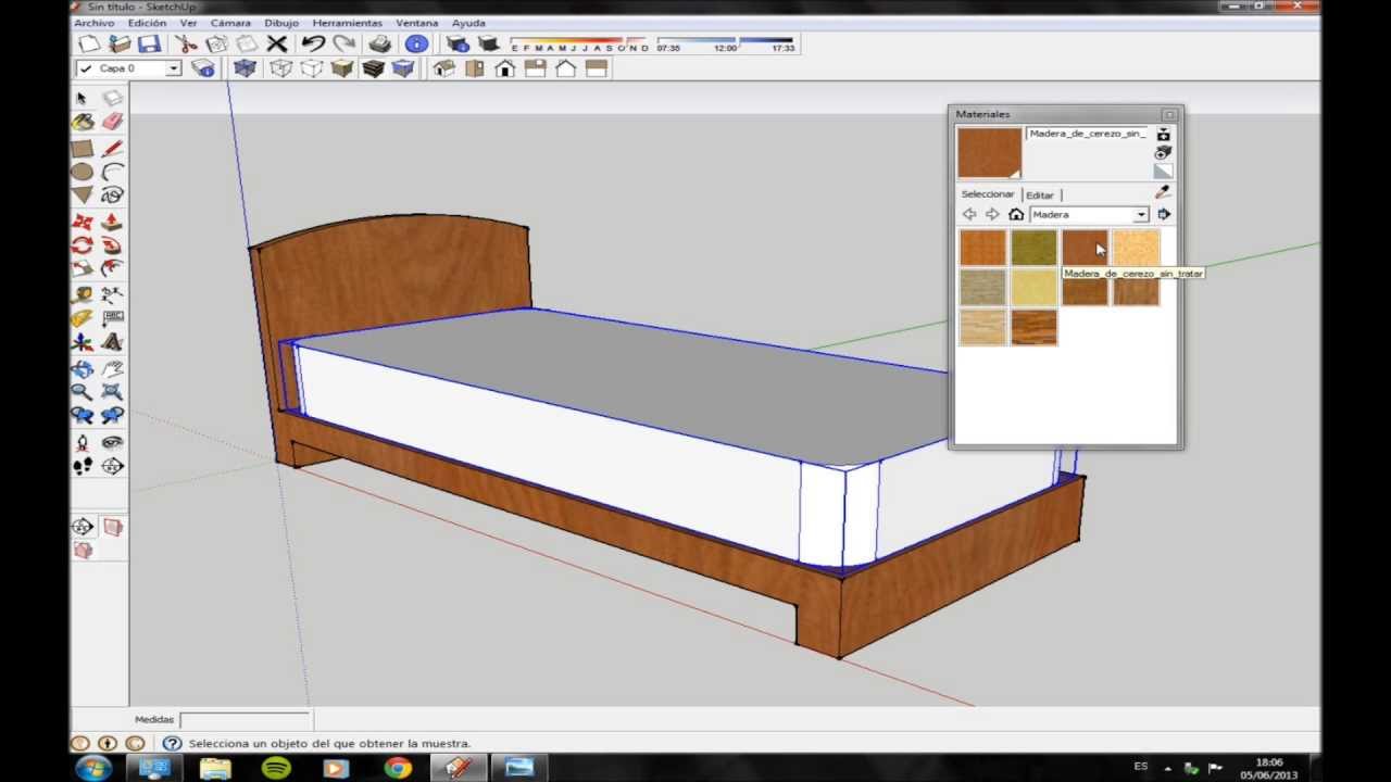 Modelar una cama de 90 cm con SketchUp