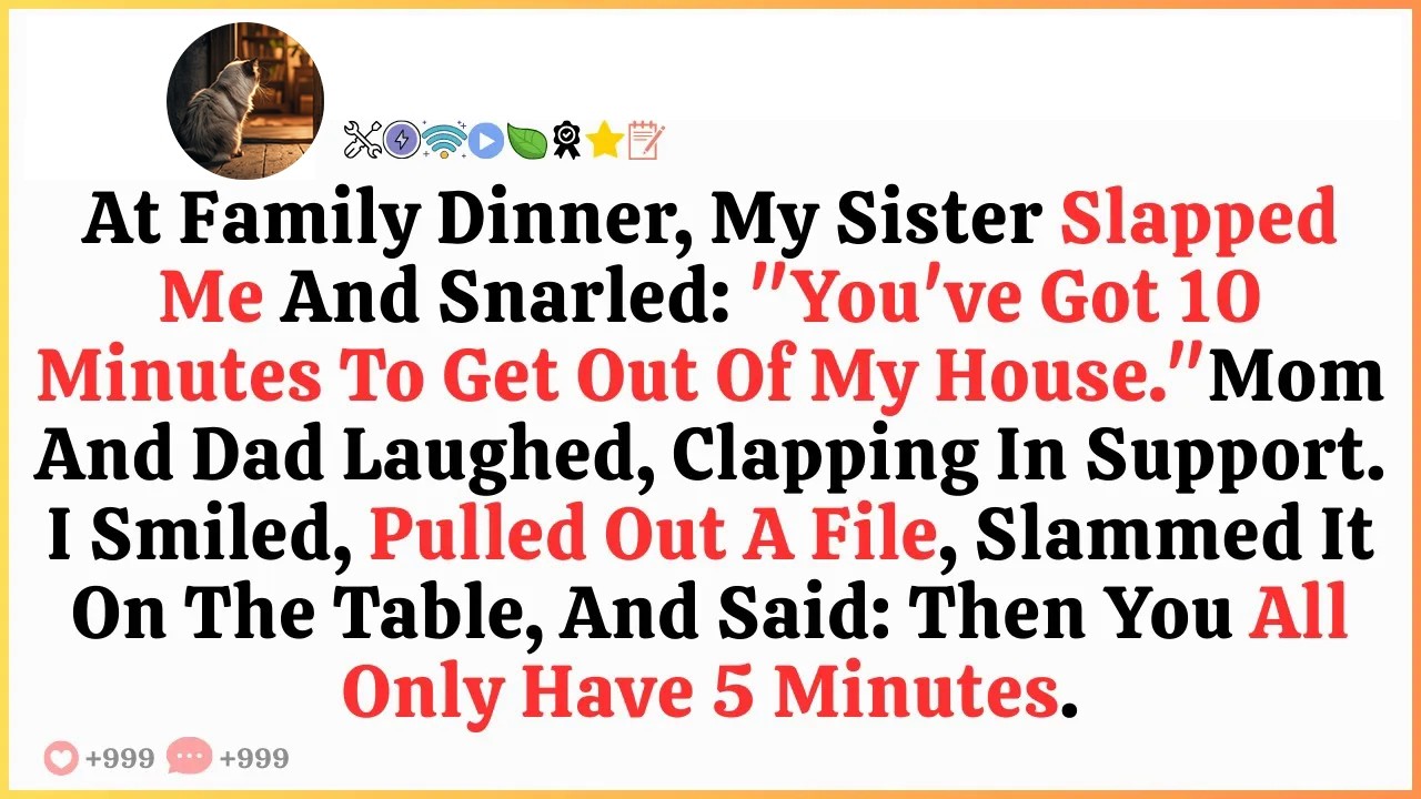 At Family Dinner, My Sister Slapped Me and Said You Have 10 Minutes to Leave My House, And Then