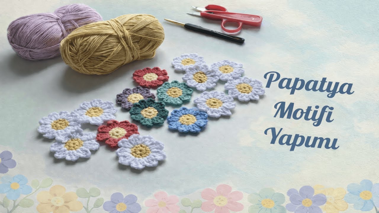 Adım Adım Papatya Motifi Yapımı | Crochet Daisy Flower Tutorial