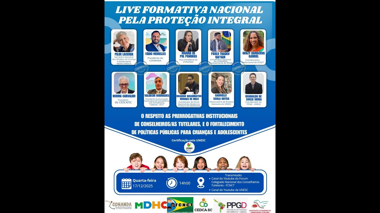 LIVE Formativa Nacional pela Prote&ccedil;&atilde;o Integral