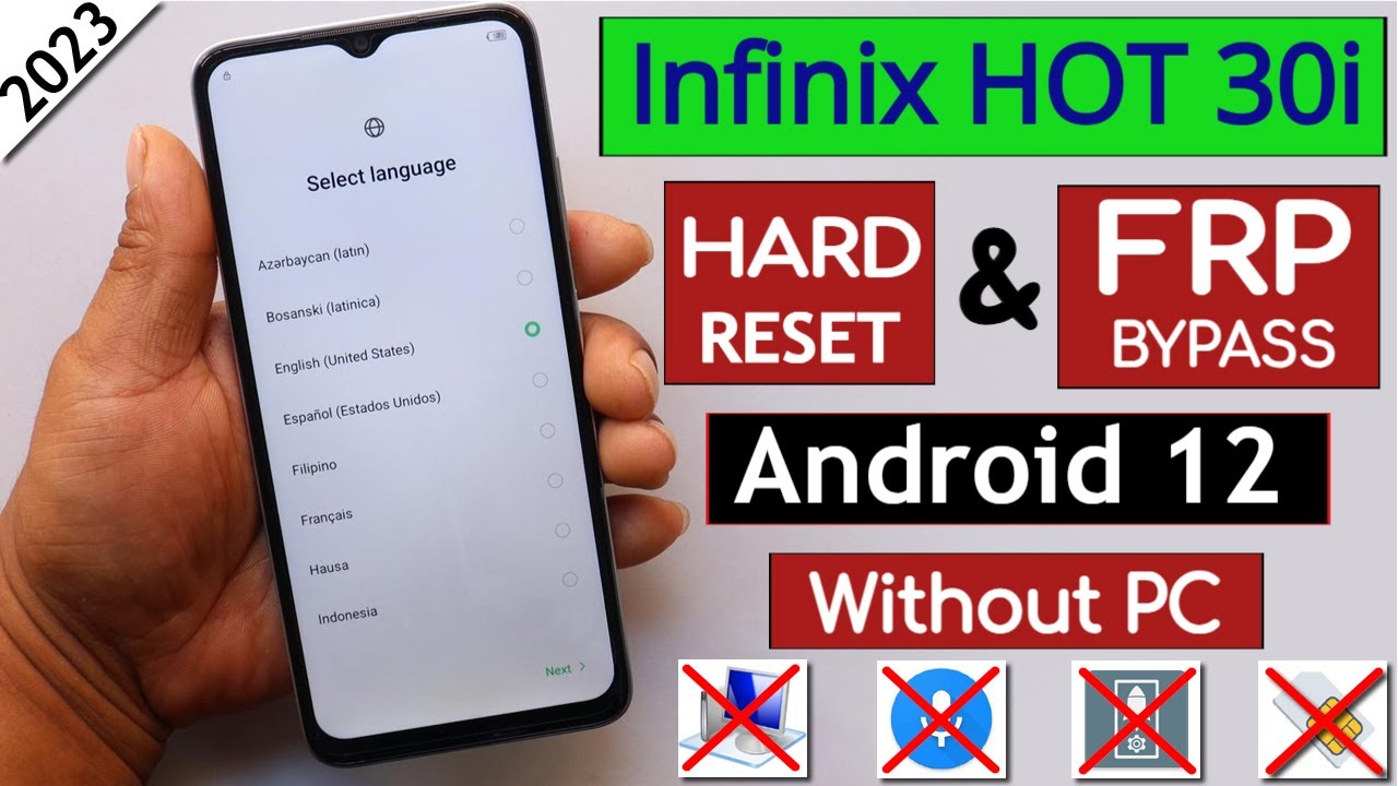 Infinix Hot 30i X669 Hard Reset & Frp Bypass Without Pc - Activity Launcher Not Working | Android 12