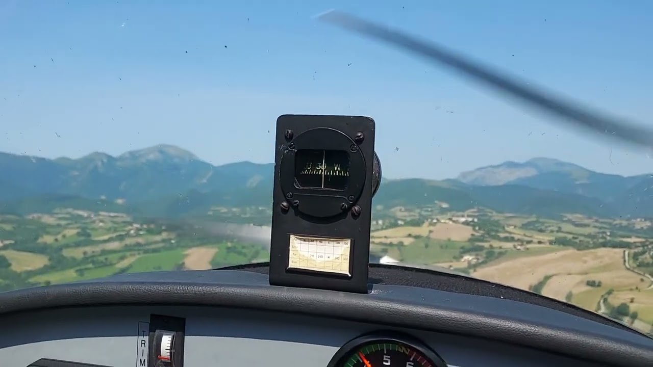 Landing at Fabriano airfield on a Tecnam P92 ULM.