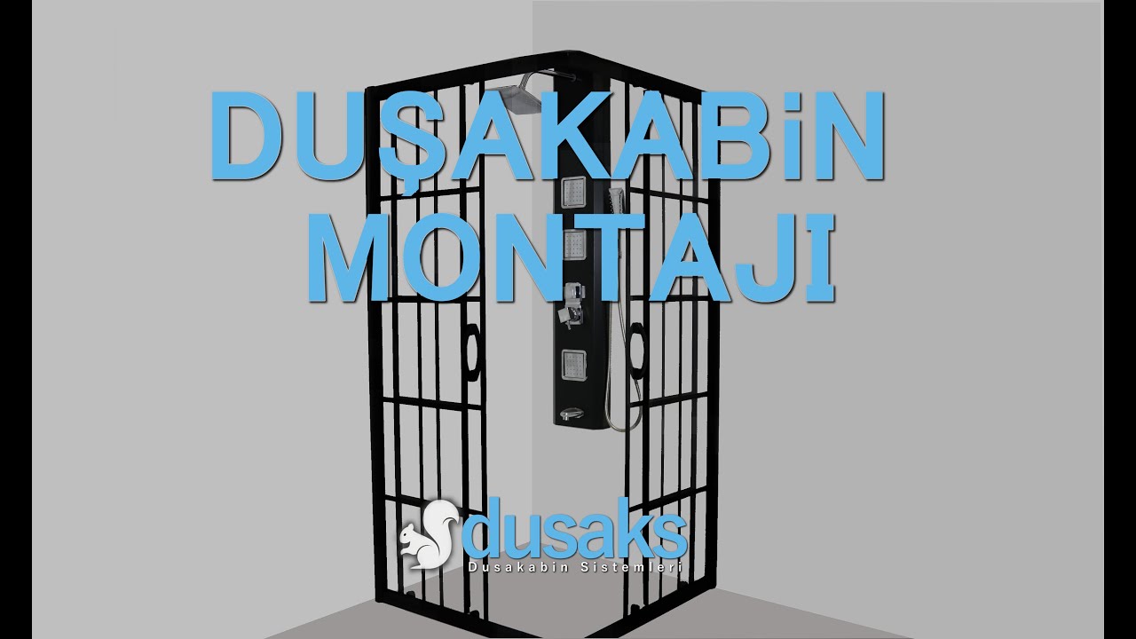Köşeli Duşakabin Montajı - Lüks Seri Mat Siyah - dusaks.com