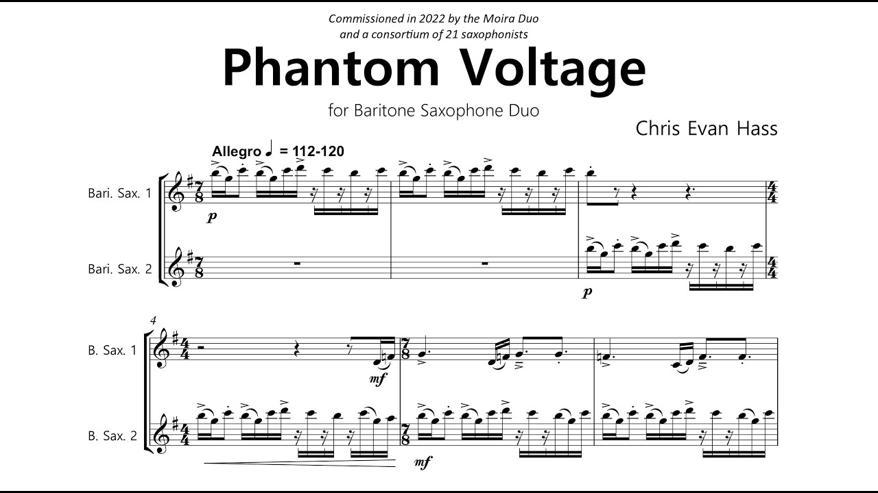 Phantom Voltage for Bari Sax Duo - Chris Evan Hass
