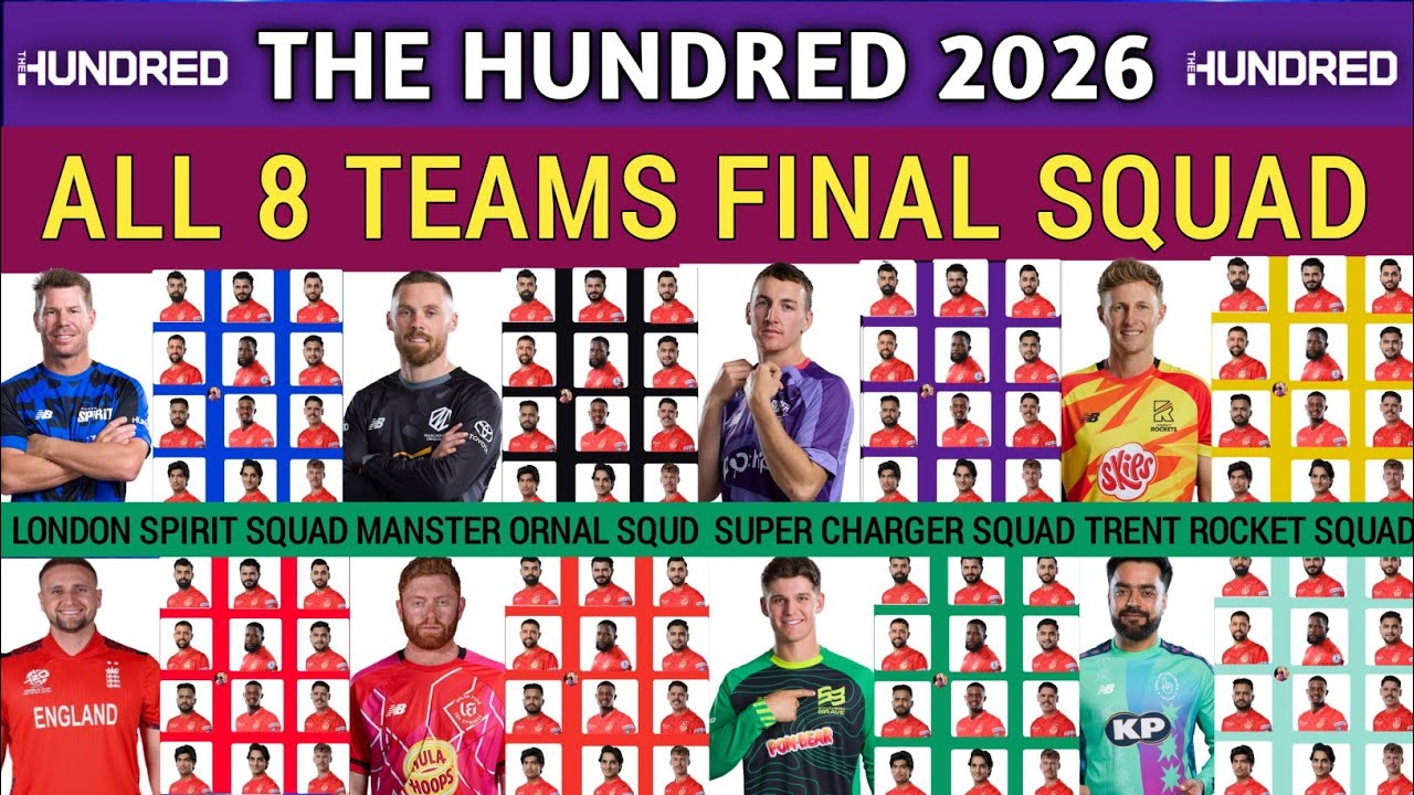 The Hundred League 2026 - All 8 Teams Final Squad | The Hundred  2026 Squads | The Hundred 2026