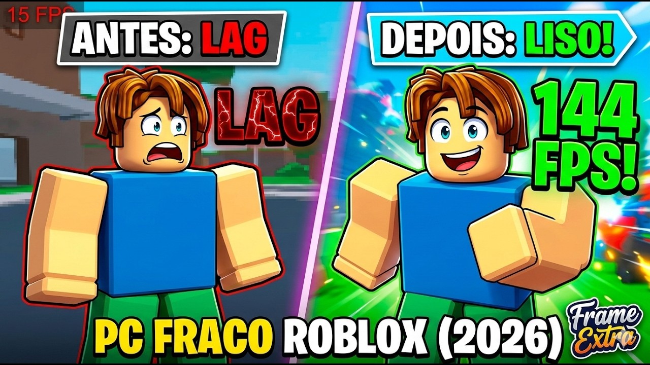 OMO BAIXAR E RODAR ROBLOX LISO EM PC FRACO EM 2026! (SEM LAG)