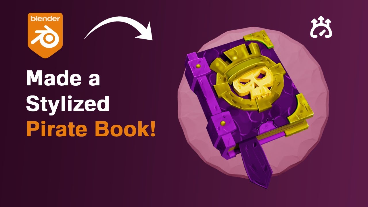 Hand-Painted Pirate Book in 3D! | Blender Timelapse 📖🏴‍☠️| BEY D3