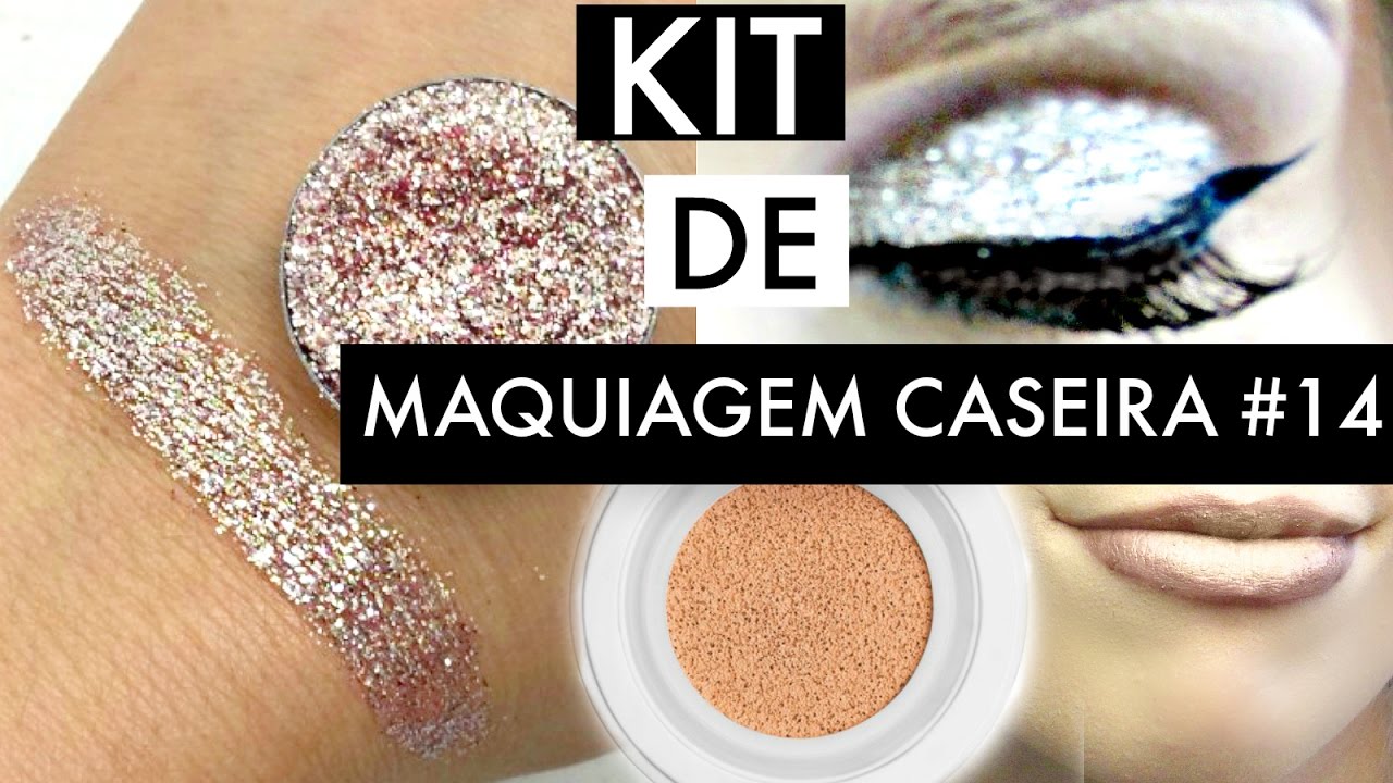 KIT DE MAQUIAGEM CASEIRA 14 BATOM COREANO, BASE SEM MAKE GLITTER GRINGO