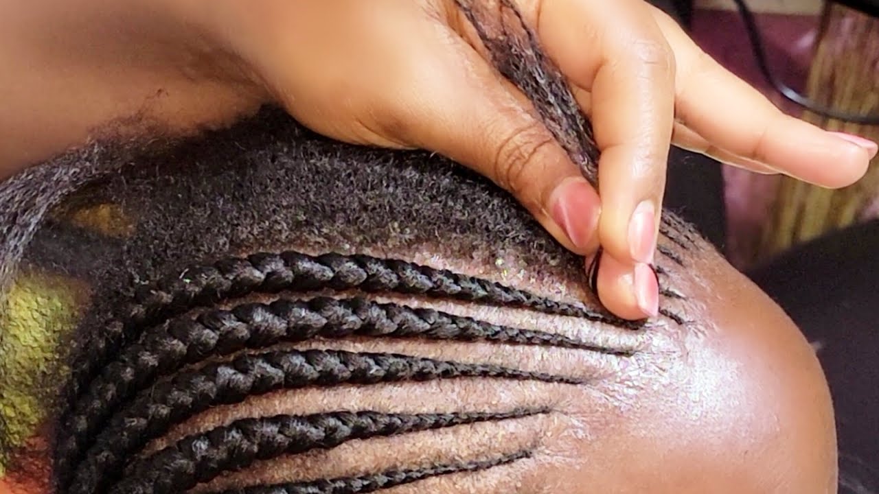 How To feed_in Pencil Hair Style Step by Step For Beginners (slow motion video)