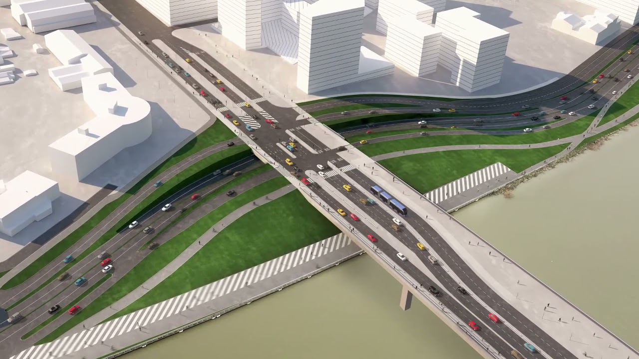 Maquette 3D du futur pont Simone Veil à Bordeaux