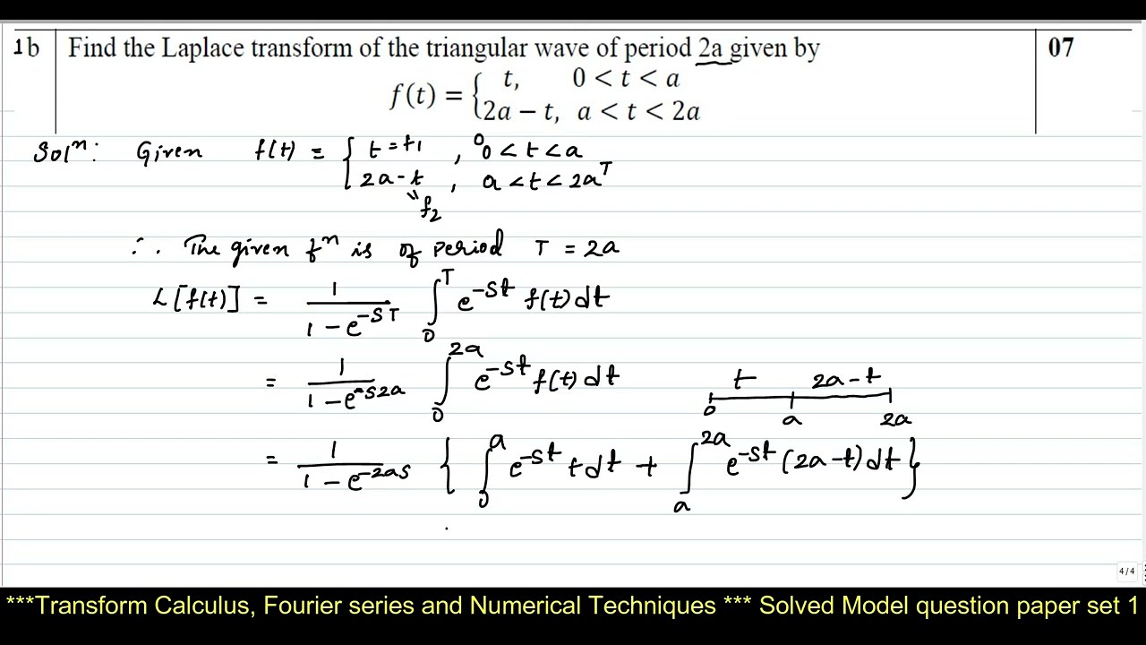 Laplace Transform| 21MAT31 Question No 1b Solution of Model question paper 1.