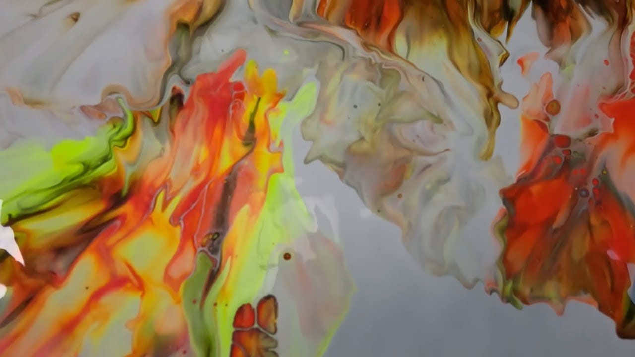 LOOKS like FIRE Flourescent Dutch Pour