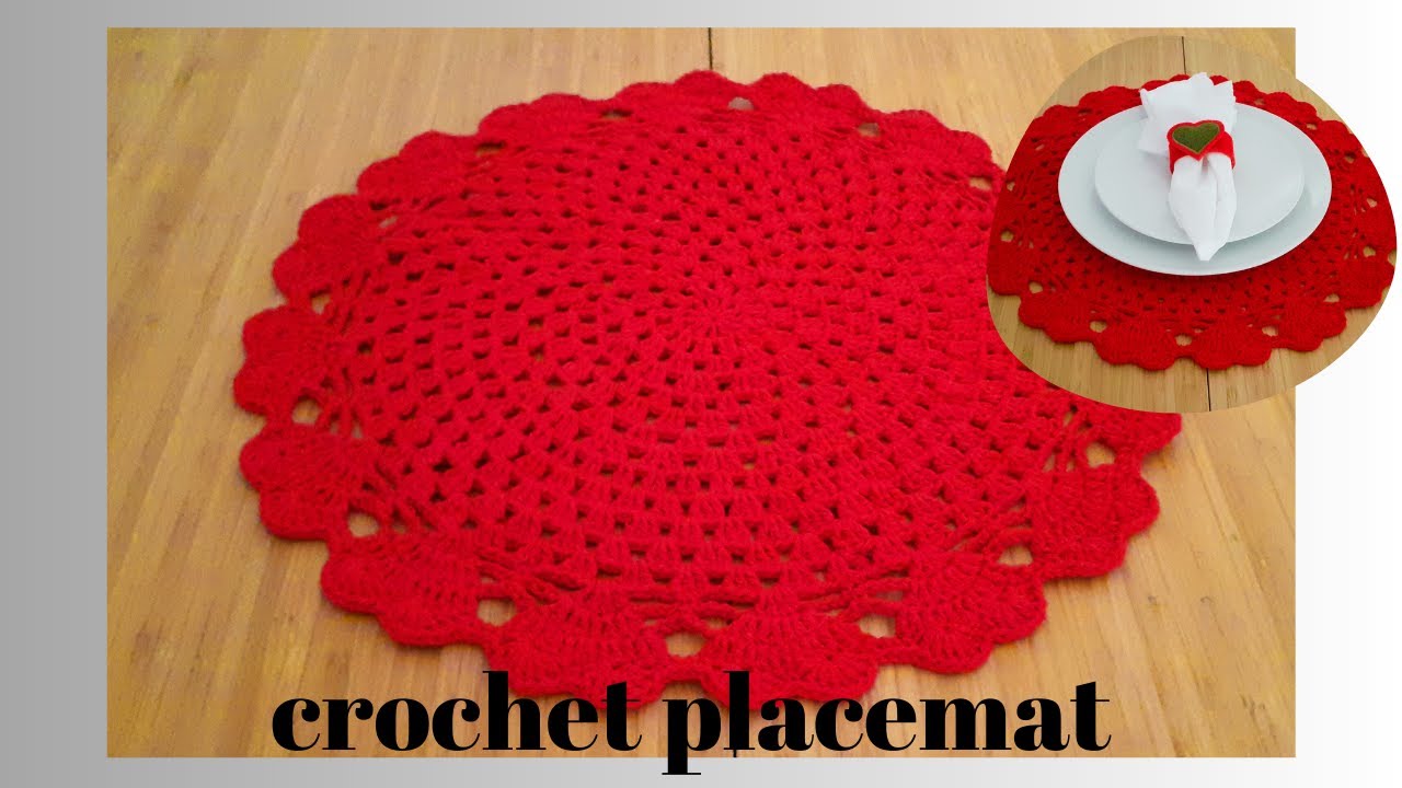 easy crochet  placemat - Hearts❤️️