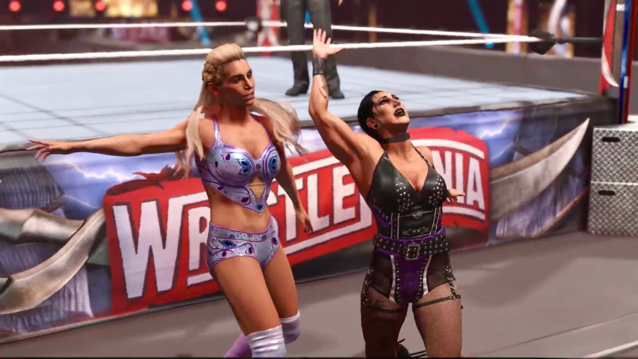 Charlotte Flair Vs. Rhea Ripley: NXT Women's Championship Match WrestleMania 36 - WWE 2K24 PS5