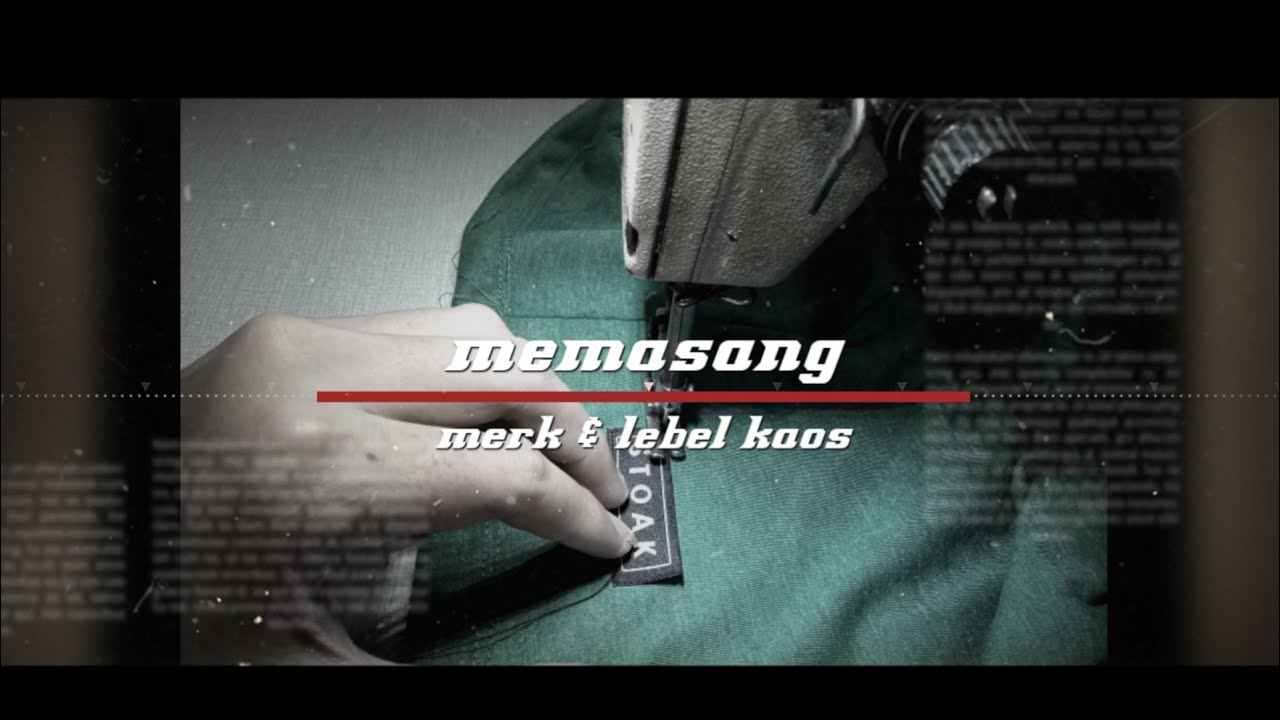 Memasang merk/lebel kaos || mesin juki .
