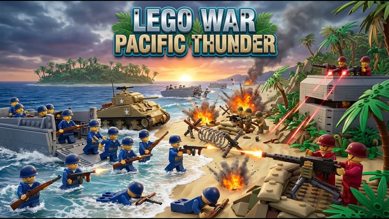 LEGO Pacific Thunder Island Assault - Epic WW2 Pacific Battle 🌴💥