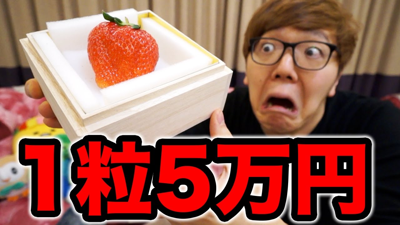 １粒５万円のイチゴを３粒食べて歩く15万円に