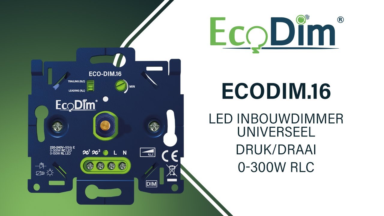 ECO-DIM.16 Led dimmer universeel 0-300W (RLC)