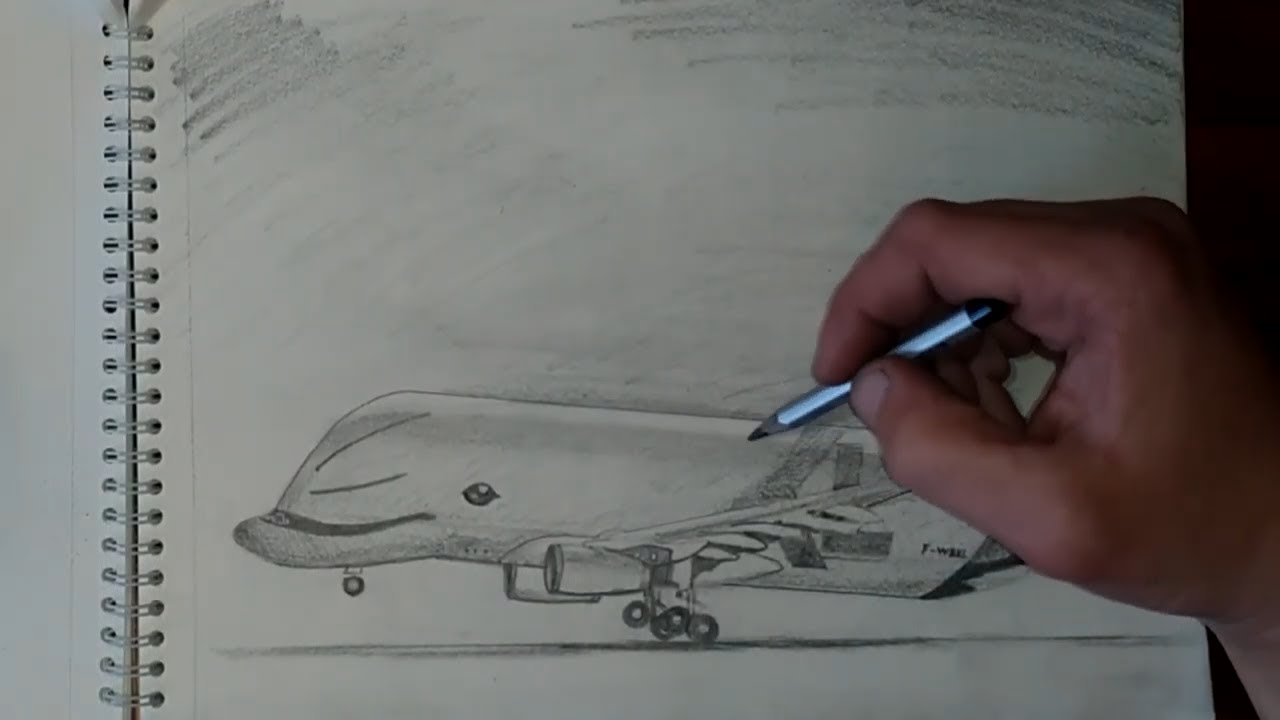 Как нарисовать самолет Airbus Beluga XL / Рисунок самолета Airbus Beluga XL поэтапно
