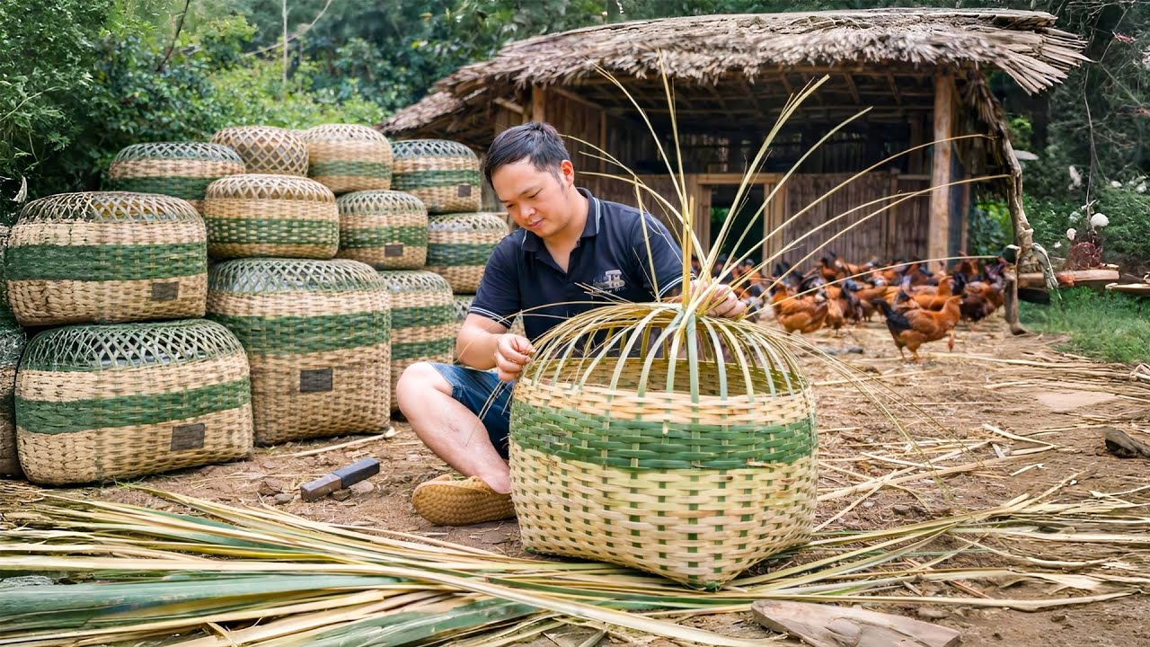 Primitive Skills: How to Weave Bamboo Chicken Cages from Scratch by Hand | Start to Finish