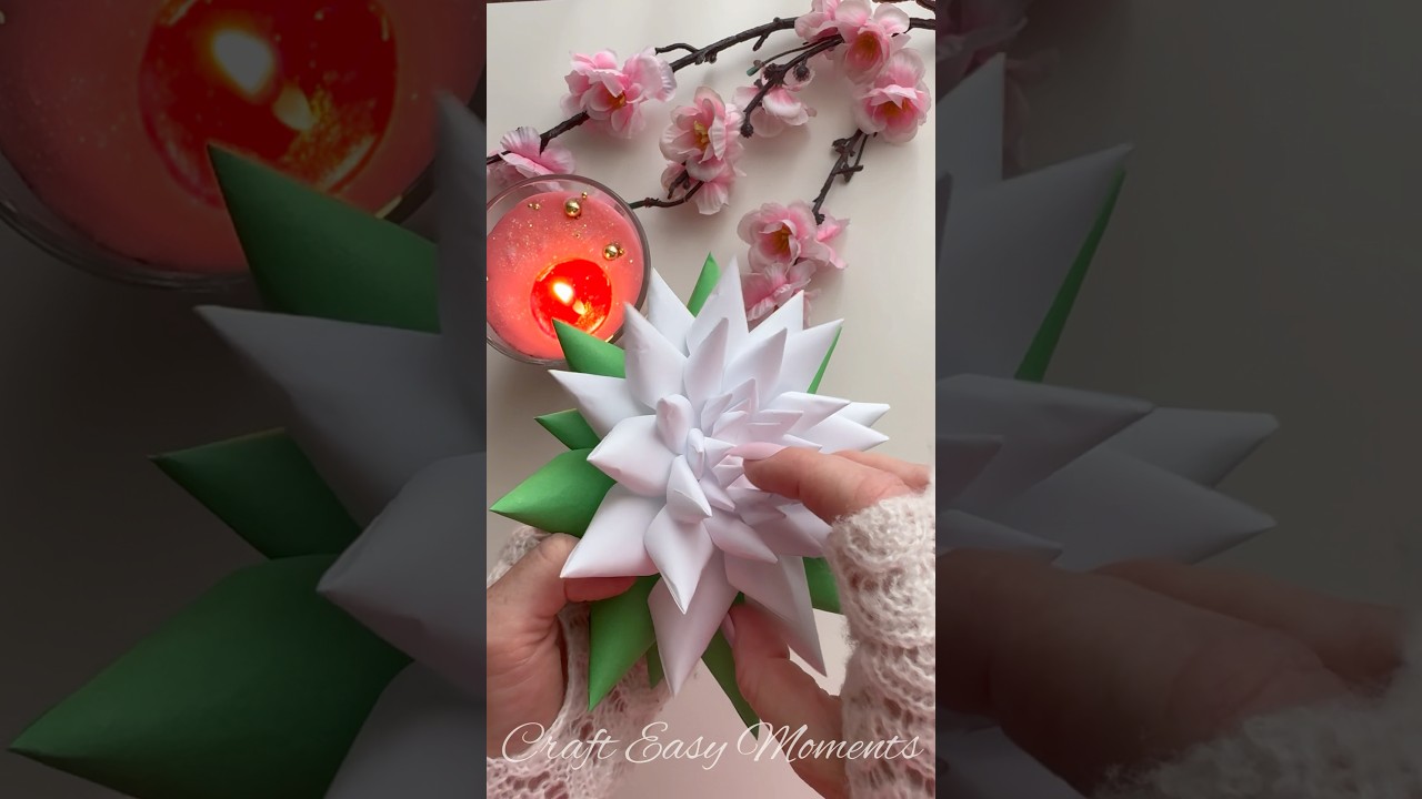 DIY cute paper lotus 🪷 #diy #craft #diyideas #craftideas #crafteasymoments
