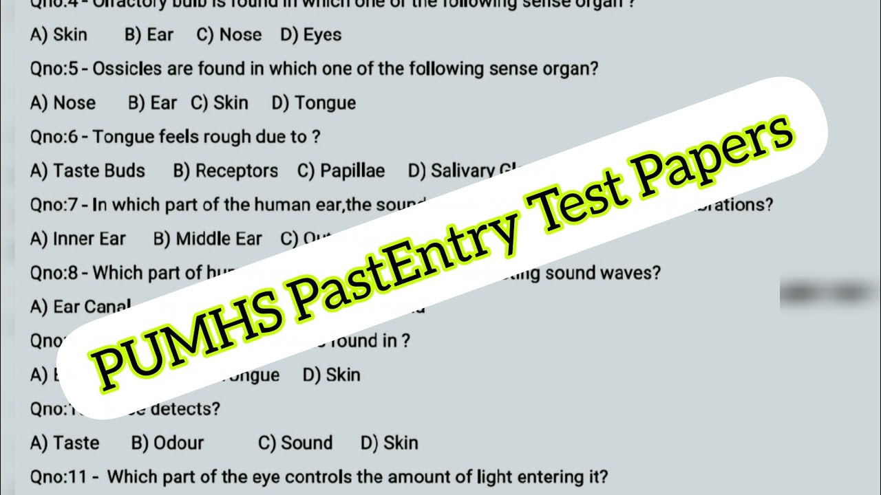 people's university of medical and health sciences nawabshah entry test #PUMHSPastEntryTestPapers
