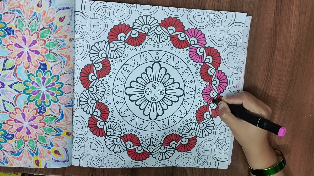 Stress relieving mandala design colouring 24...part 1 #mandalaart #meditativemandalaart #relaxing 