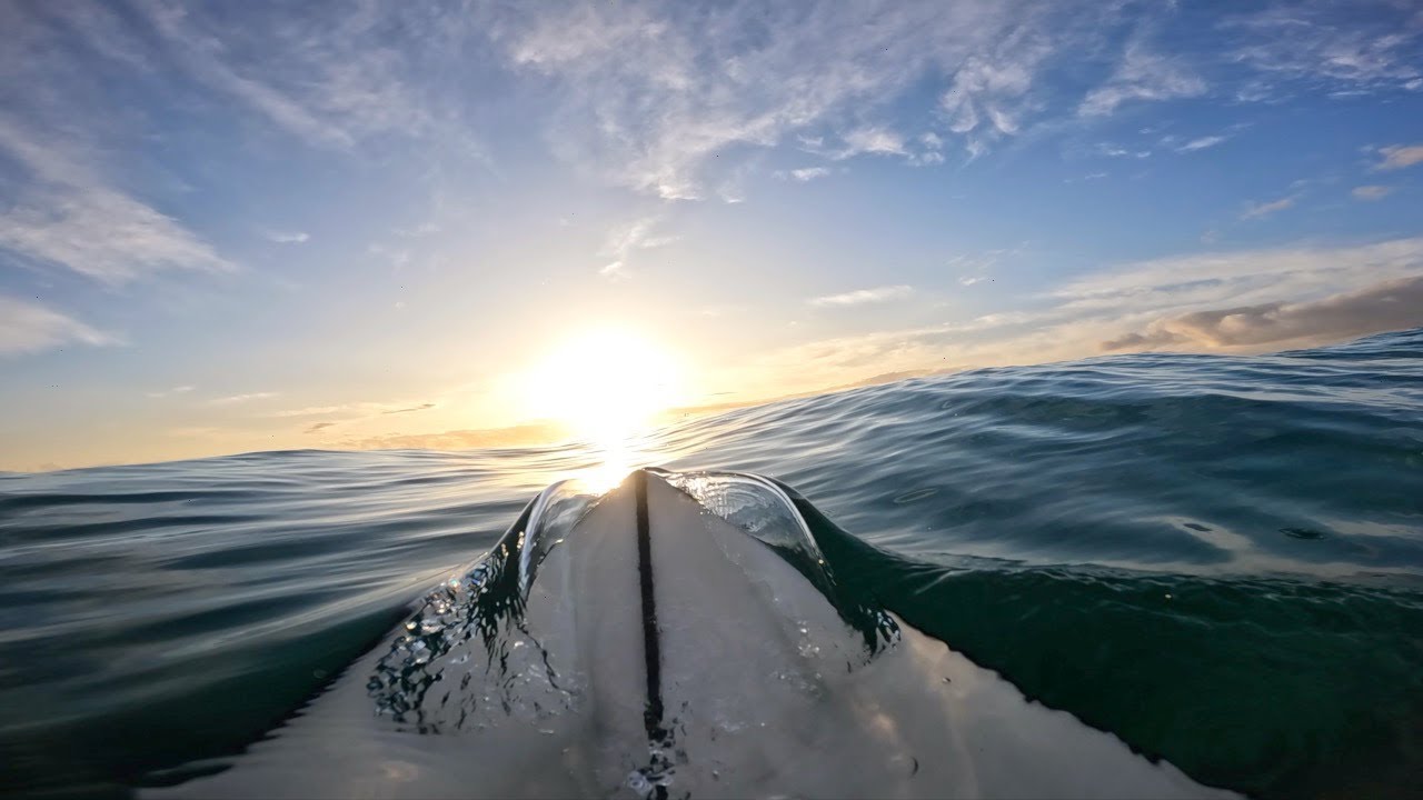 POV SUNRISE SURFING: A SURFER'S DREAM! (RAW)