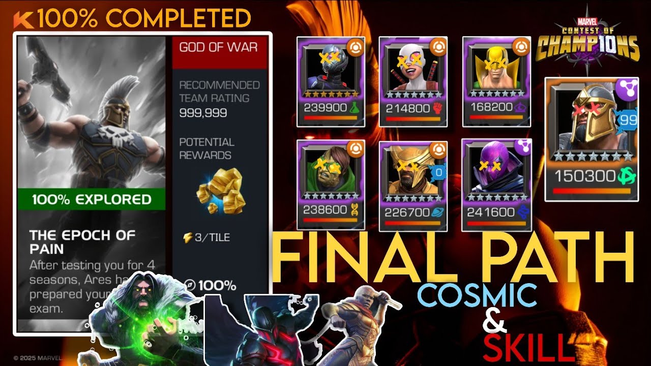 MCOC | EPOCH OF PAIN 100% COMPLETED | FINAL PATH | COSMIC AND SKILL PATH 